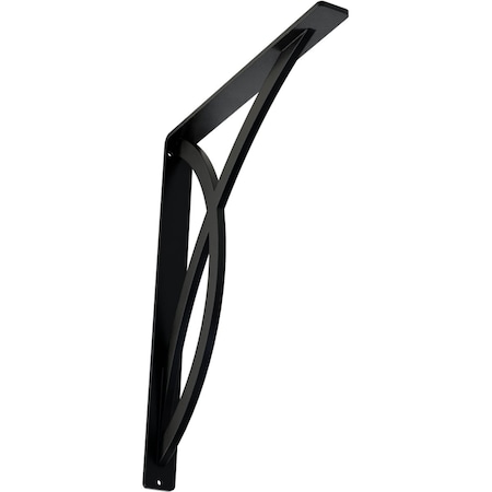 Ekena Millwork Miller Wrought Iron Bracket, (Single center brace), Powder Coated Black 1 1/2"W x 12"D x 15"H BKTM01X12X15SMI